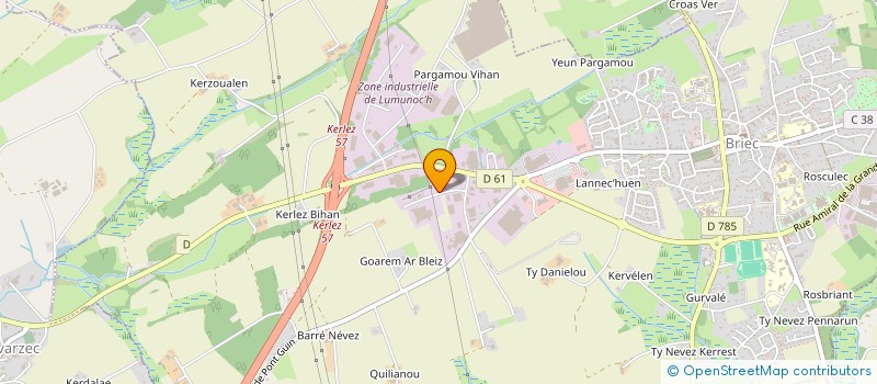 localisation de l'entreprise C.E.P.I.  BRIEC