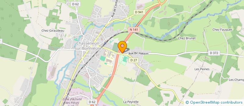 localisation de l'entreprise C.E.T. SPORT CHASSENEUILLAIS à CHASSENEUIL-SUR-BONNIEURE