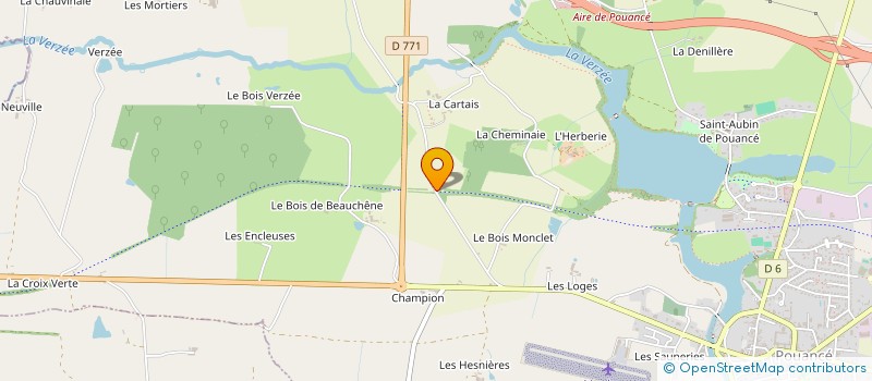 localisation de l'entreprise C.H.A. LE BRIVET à OMBREE D'ANJOU