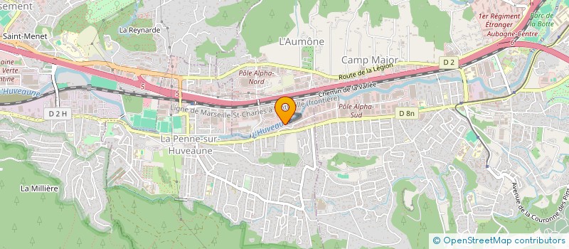 localisation de l'entreprise C.J.C. AUTOS  LA PENNE-SUR-HUVEAUNE