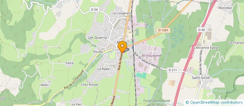 localisation de l'entreprise C.J.FINANCE.  LA BIOLLE