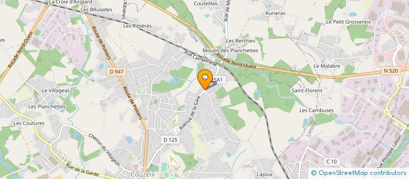 localisation de l'entreprise C.J.J à COUZEIX
