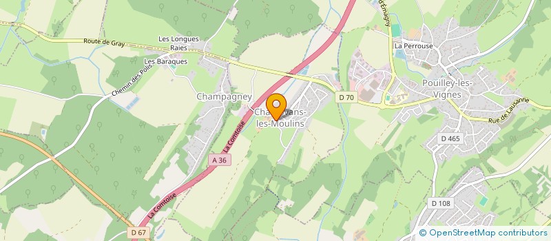 localisation de l'entreprise C.L.I. IMMOBILIER  CHAMPVANS-LES-MOULINS