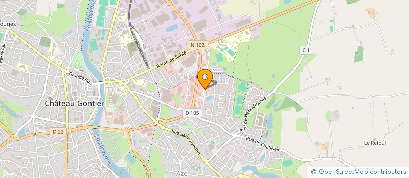 localisation de l'entreprise C. M. J. IMPRIMERIE à CHATEAU-GONTIER-SUR-MAYENNE