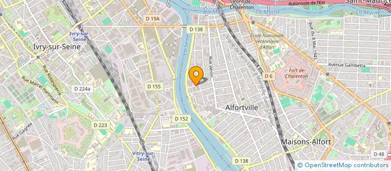 localisation de l'entreprise C.M.P. (COMPAGNON MATHARAN PEURON)  ALFORTVILLE
