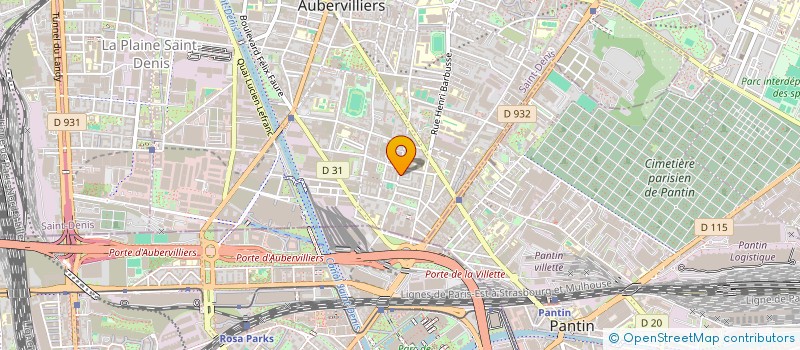 localisation de l'entreprise C.O.J.  AUBERVILLIERS