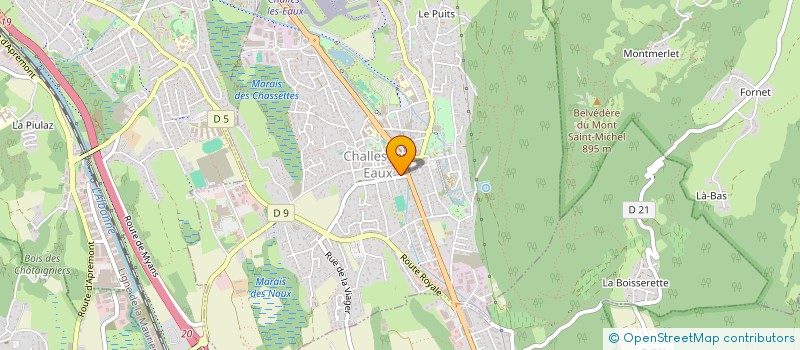 localisation de l'entreprise C & O - LES ONDES BLEUES  CHALLES-LES-EAUX