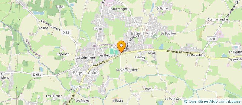localisation de l'entreprise C. PACCAUD à BAGE-LE-CHATEL