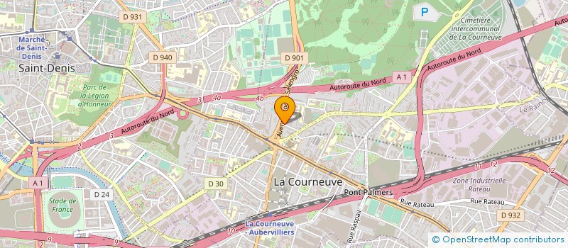 localisation de l'entreprise C R J  LA COURNEUVE