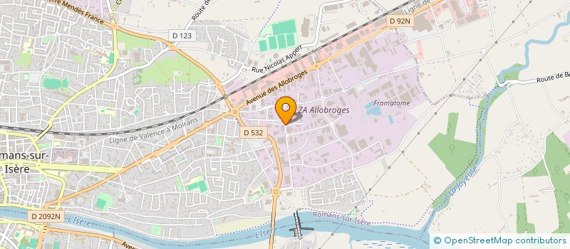 localisation de l'entreprise C.T.E à ROMANS-SUR-ISERE