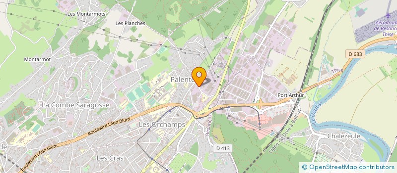 localisation de l'entreprise C.T. PALENTE (CONTROLE TECHNIQUE PALENTE) à BESANCON