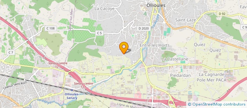 localisation de l'entreprise CA.D.COIFF  OLLIOULES