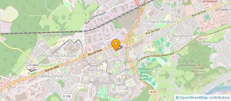 localisation de l'entreprise CAB INFIRMIER DE LA RUE DE CHAMPAGNE  BESANCON