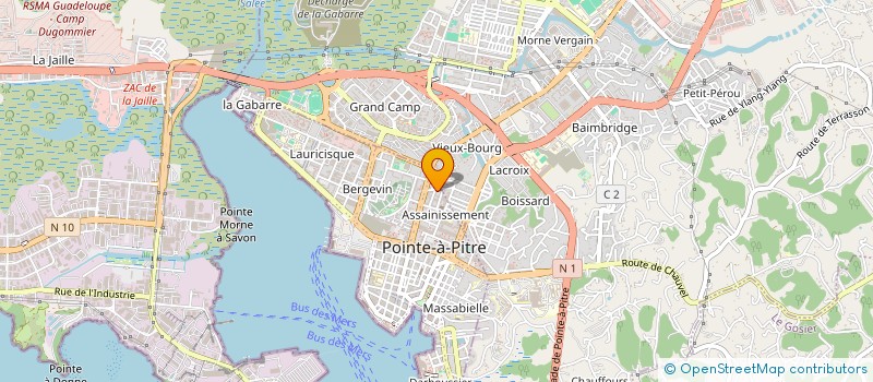 localisation de l'entreprise CABIN MEDIC DR D.BEAUJEAN DR A.MASSENGO  POINTE A PITRE