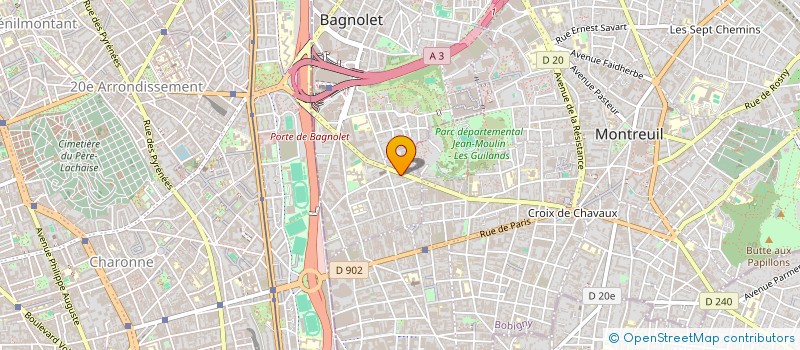 localisation de l'entreprise CABINET CONSEIL ROUGIER à BAGNOLET