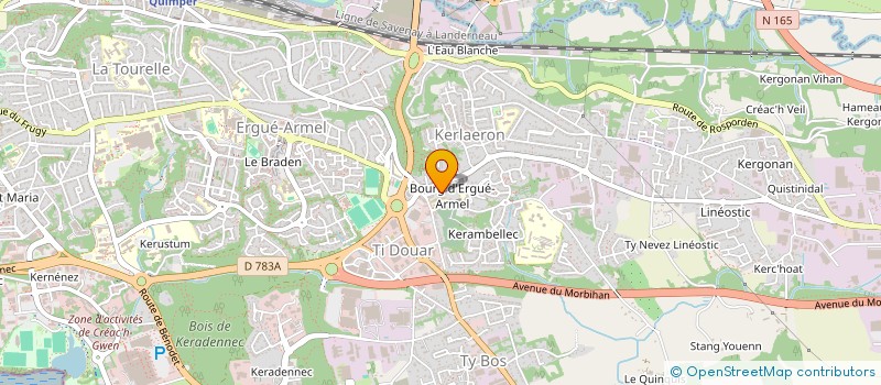 localisation de l'entreprise CABINET DE KINESITHERAPIE ET D OSTEOPATHIE  QUIMPER