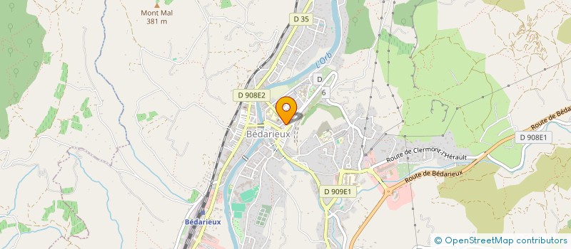 localisation de l'entreprise CABINET DE KINESITHERAPIE J.CALAS, P. MARSELLA - SOCIETE CIVILE PROFESSIONNELLE DE MASSEURS KINESITHERAPEUTES  BEDARIEUX