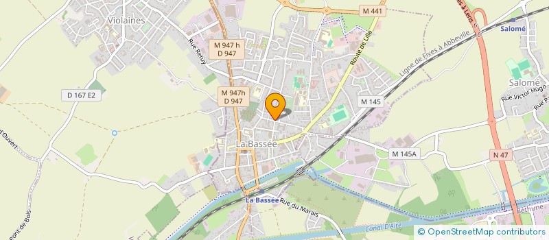 localisation de l'entreprise CABINET DE KINESITHERAPIE WRZYSZCZ - VERON  LA BASSEE