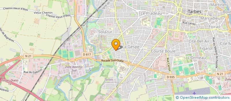 localisation de l'entreprise CABINET DE REEDUCATION FONCTIONNELLE ET SPORTIVE GESPE BASTILLAC  TARBES