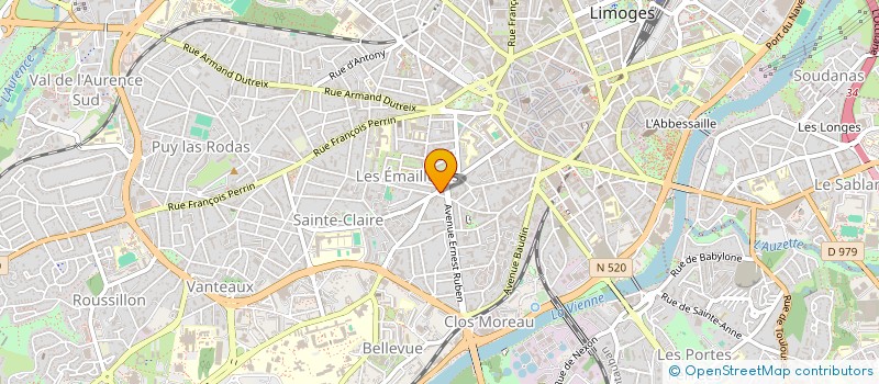 localisation de l'entreprise CABINET DENTAIRE BEAUPEYRAT à LIMOGES