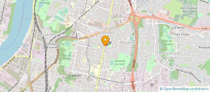 localisation de l'entreprise CABINET DERMATHOLOGIE RIVE DROITE à CENON