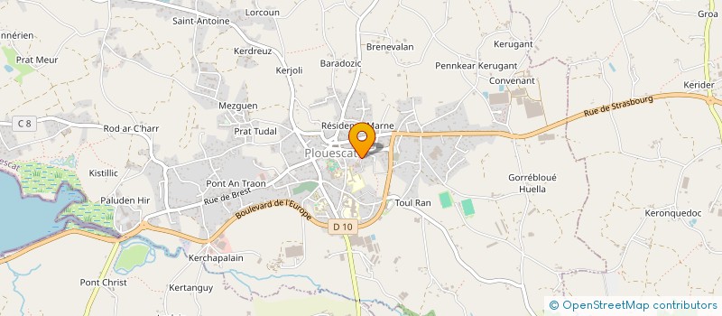 localisation de l'entreprise CABINET INFIRMIER ROUE- PENNEC - ROSEC - MORVAN - CREAC'H  PLOUESCAT