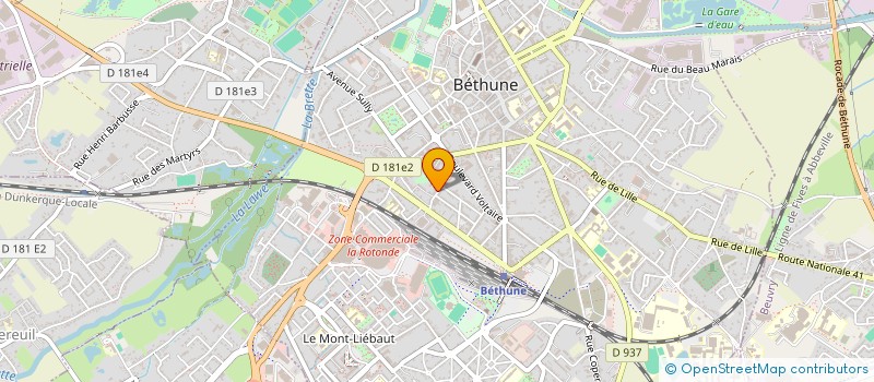 localisation de l'entreprise CABINET LIBERAL DE PNEUMOLOGIE ET ALLERGOLOGIE à BETHUNE