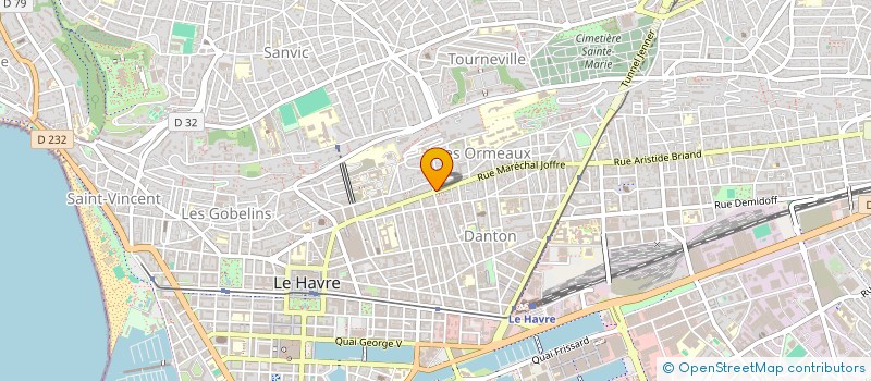 localisation de l'entreprise CABINET ORL HUGUES ET PLATE à LE HAVRE