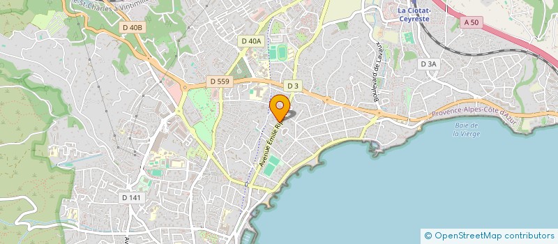 localisation de l'entreprise CABINET SYLVIE MOURGUYE à LA CIOTAT