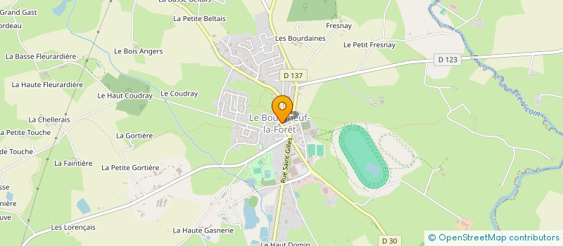 localisation de l'entreprise CABINET VETERINAIRE BLU LORIENT à LE BOURGNEUF-LA-FORET