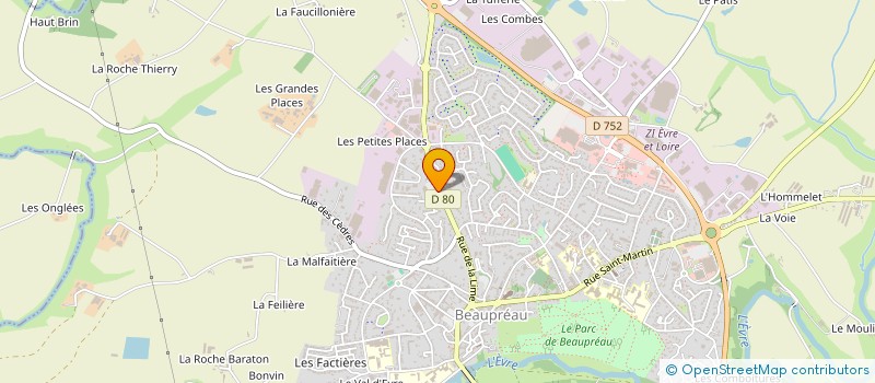 localisation de l'entreprise CABINET VETERINAIRE BOURMAULT ALUZE à BEAUPREAU-EN-MAUGES