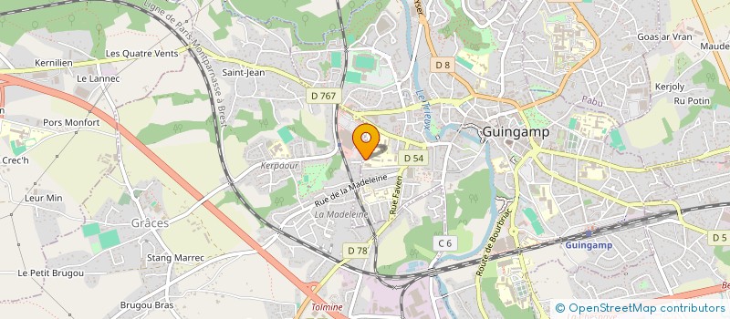 localisation de l'entreprise CABINET VETERINAIRE DE KERMADO à GUINGAMP