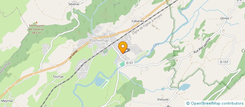 localisation de l'entreprise CABINET VETERINAIRE DE LA CERE à POLMINHAC