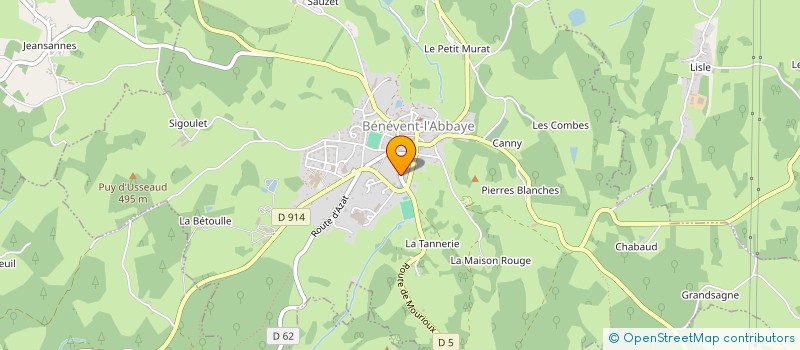 localisation de l'entreprise CABINET VETERINAIRE DES TANNERIES à BENEVENT-L'ABBAYE