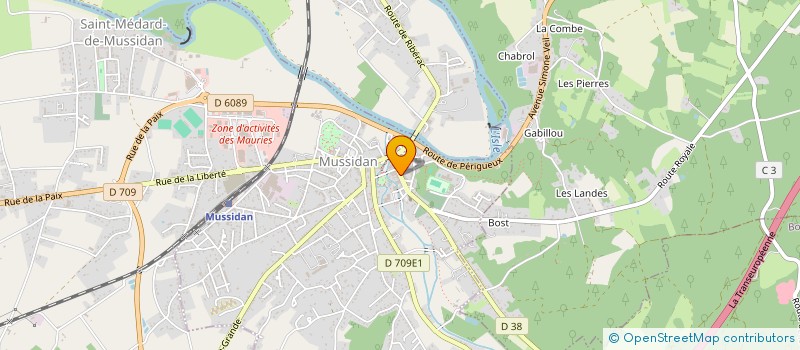 localisation de l'entreprise CABINET VETERINAIRE DES TROIS VALETS à MUSSIDAN