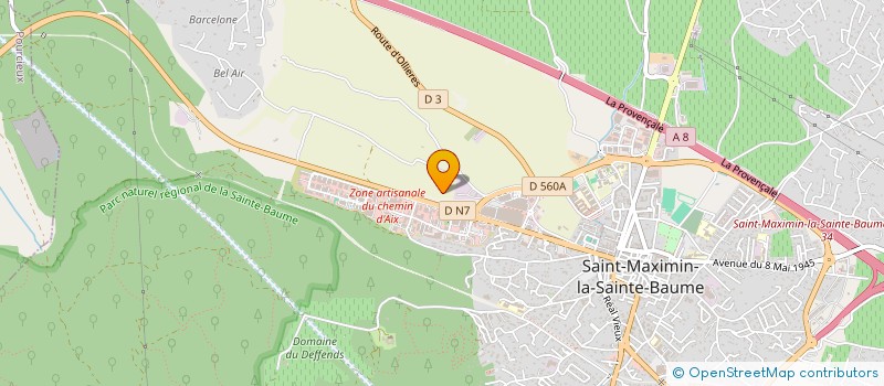 localisation de l'entreprise CACR à ST MAXIMIN LA STE BAUME