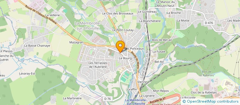 localisation de l'entreprise CADUDAL TRAVAUX PUBLICS à LA MEMBROLLE-SUR-CHOISILLE