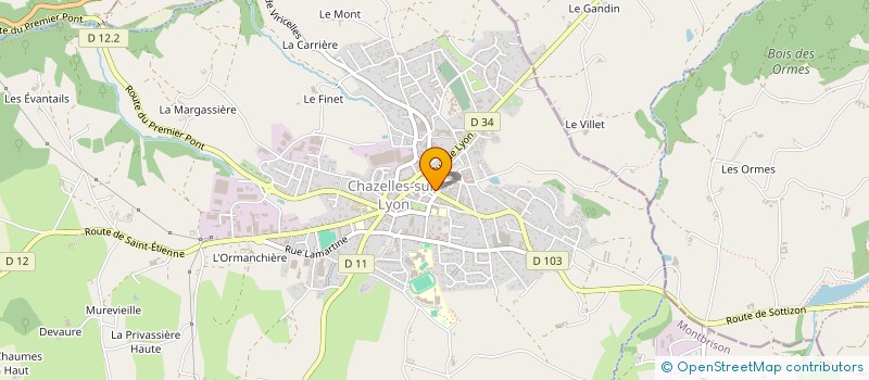 localisation de l'entreprise CAFE BAR RABOUSKI  CHAZELLES-SUR-LYON