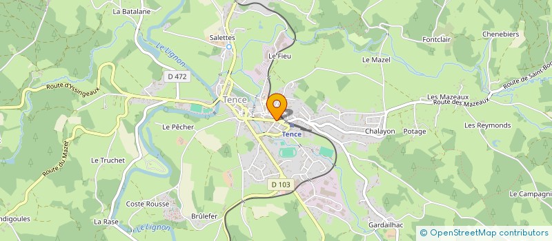 localisation de l'entreprise CAFE CLAUDETTE à TENCE