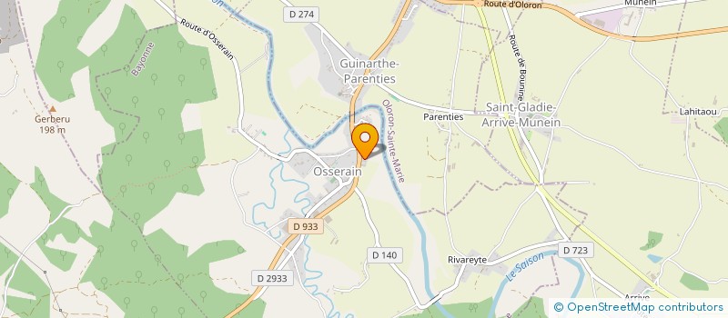 localisation de l'entreprise CAFE D'ARTS DES PYRENEES  OSSERAIN-RIVAREYTE