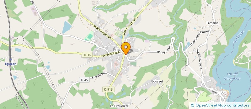localisation de l'entreprise CAFE DE LA POSTE à EGUZON-CHANTOME