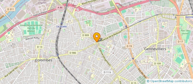 localisation de l'entreprise CAFE DES QUATRE ROUTES à COLOMBES