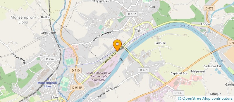 localisation de l'entreprise CAFE SNACK 2 L AVENUE  FUMEL