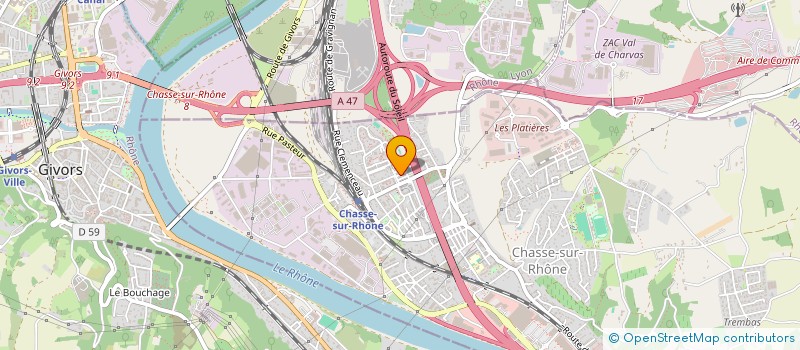 localisation de l'entreprise CAFEAU RHONE ALPES  CHASSE-SUR-RHONE