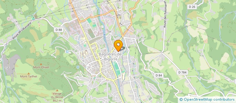 localisation de l'entreprise CAFES HOTELS RESTAURANTS DISCOTHEQUES 65 - C.H.R.D. 65.  BAGNERES-DE-BIGORRE