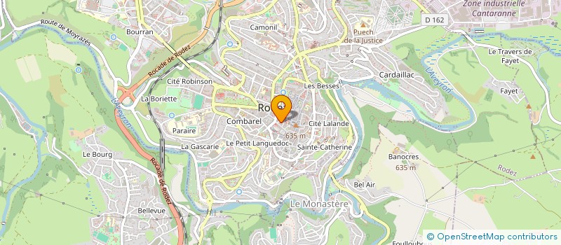 localisation de l'entreprise CAFETERIA PERSONNEL PTT à RODEZ