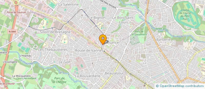 localisation de l'entreprise CAHELINE à ORVAULT