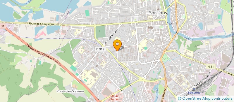 localisation de l'entreprise CAISSE AIDE A LA CONSTRUCTION à SOISSONS