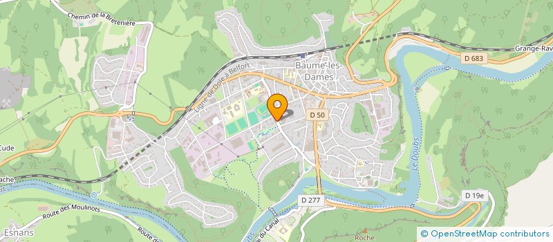 localisation de l'entreprise CAISSE CREDIT MUTUEL BAUME VALDAHON ROUG  BAUME-LES-DAMES