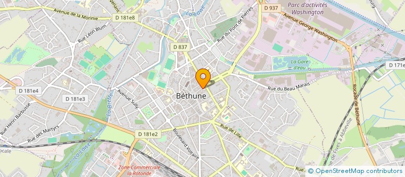 localisation de l'entreprise CAISSE CREDIT MUTUEL BETHUNE  BETHUNE